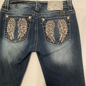 Miss Me Signature Women's Dark Blue Embellished Boot Cut Jeans